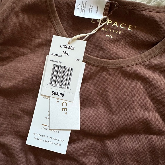 L*SPACE Brown Long Sleeve Cut Out Top NWT Size M - Picture 2 of 4